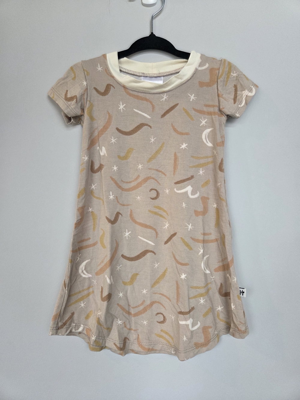 Jax & Lennon Girls' Neutral A-Line Short Sleeve Dress